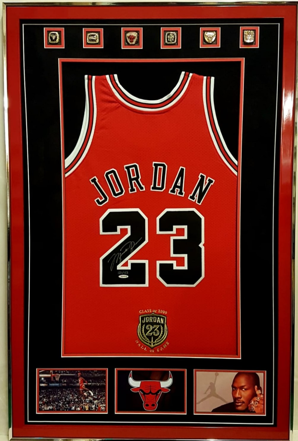 Michael Jordan Autographed Chicago Bulls Jersey Framed