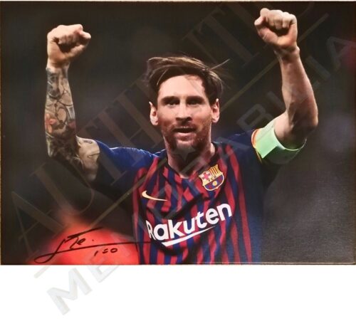 Messi Signed Celebration Canvas