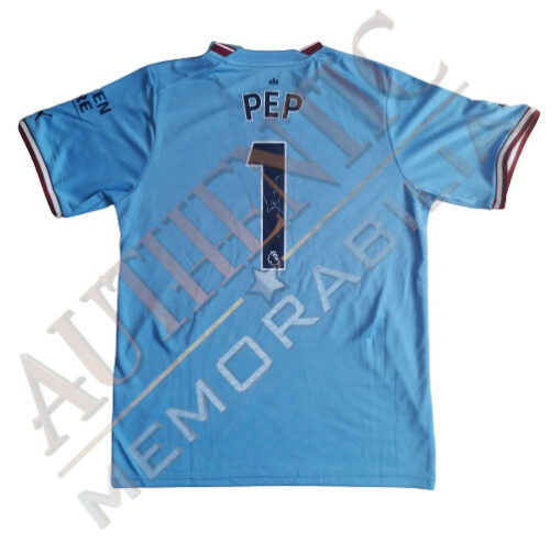 Pep Guardiola Autographed Manchester City Shirt