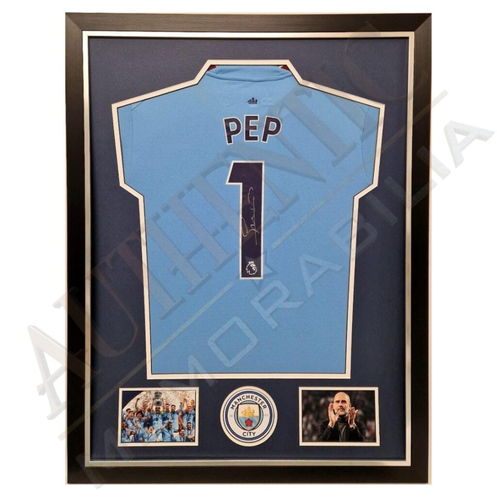Pep Guardiola Signed Manchester City Shirt