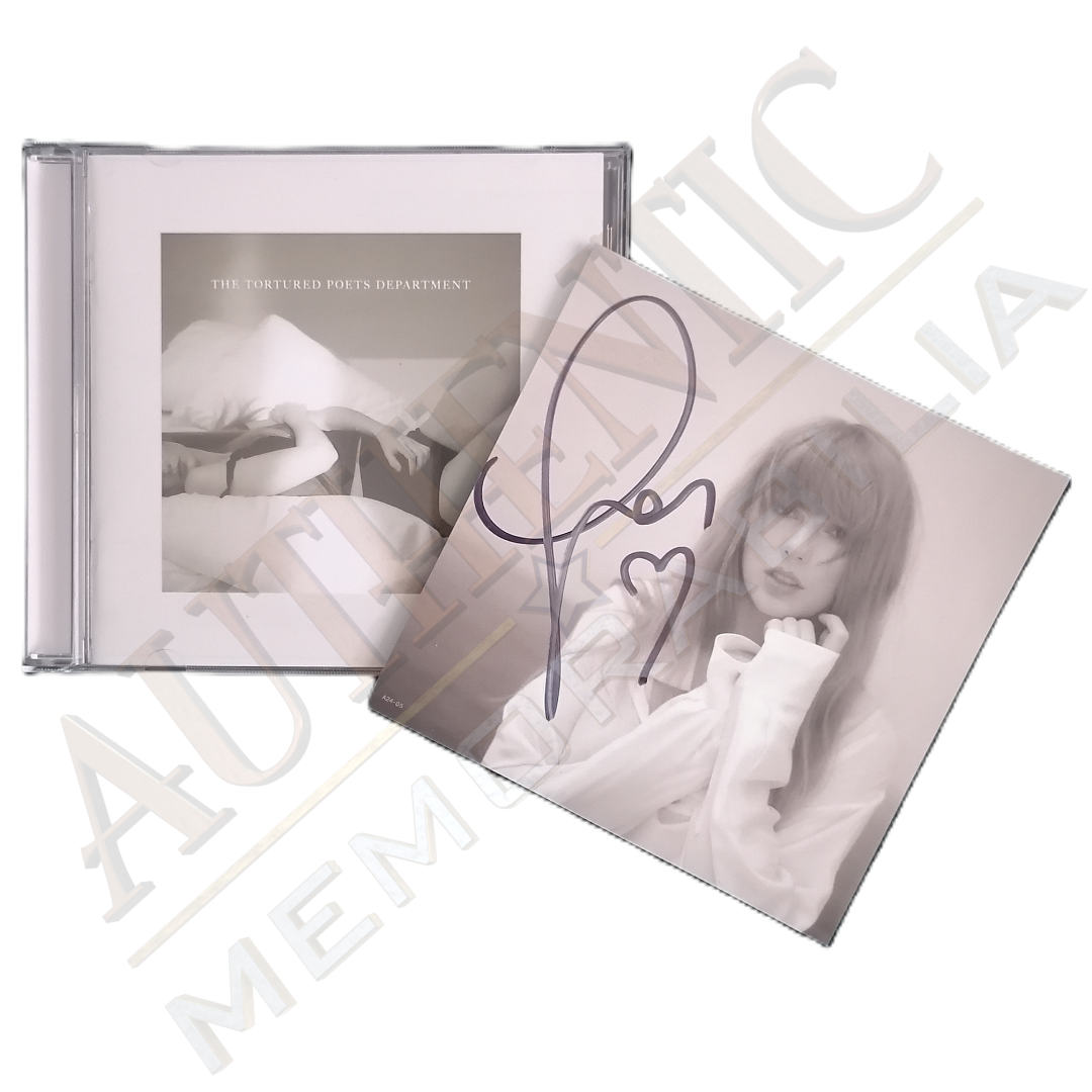 Taylor Swift CD and Signed Photo With Heart The Tortured Poets Department