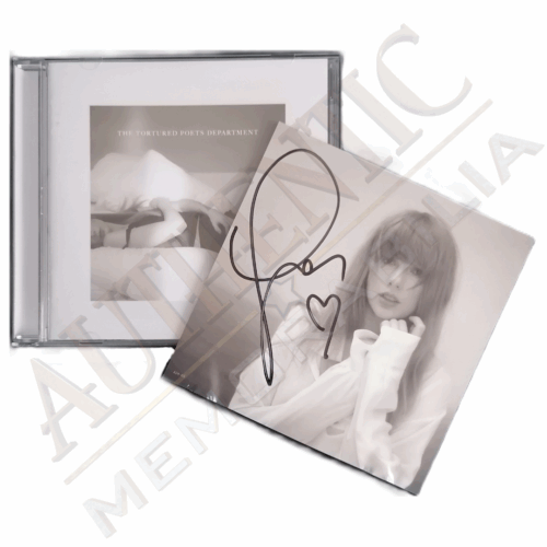 Taylor Swift CD and Signed Photo With Heart The Tortured Poets Department