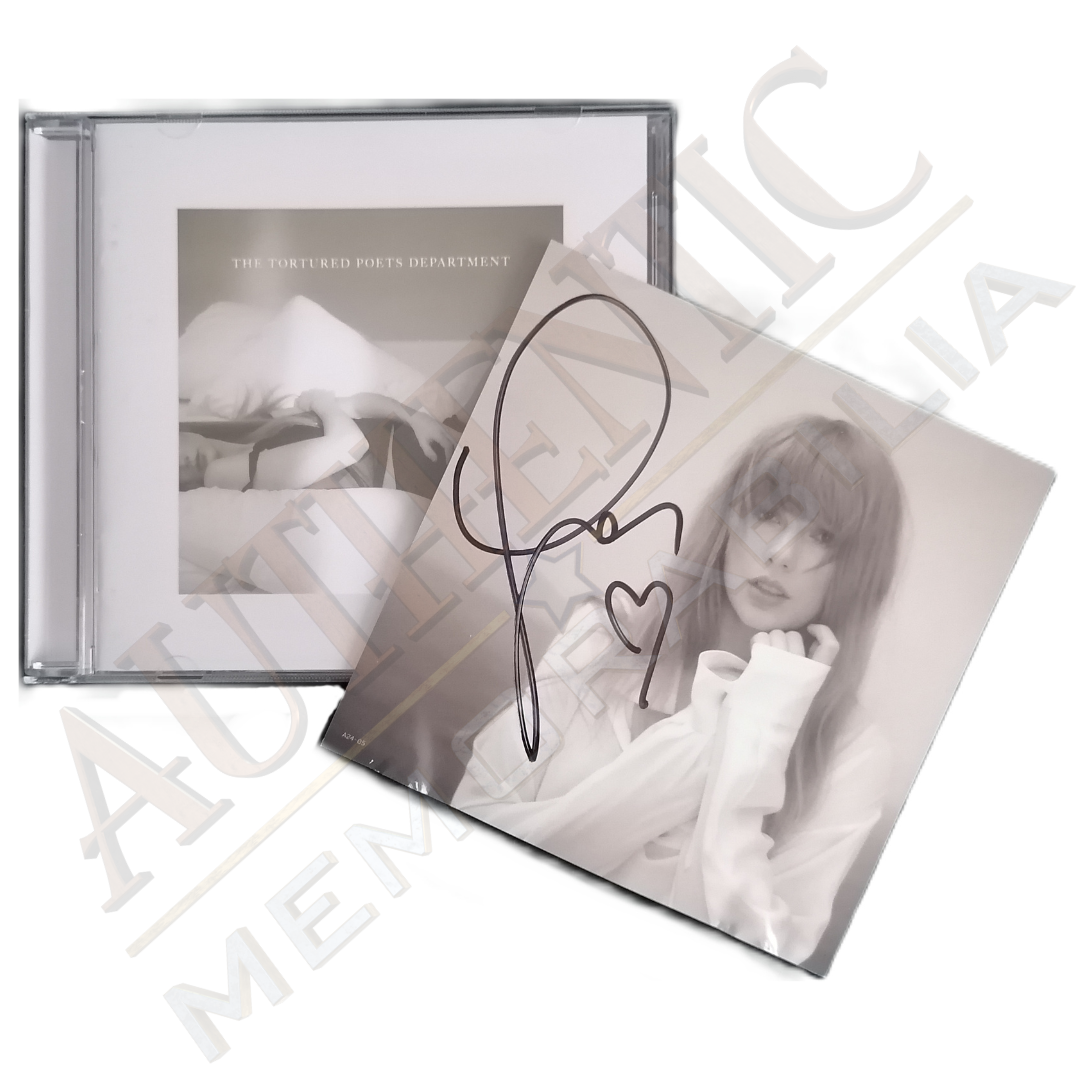 Taylor Swift CD and Signed Photo With Heart The Tortured Poets Department