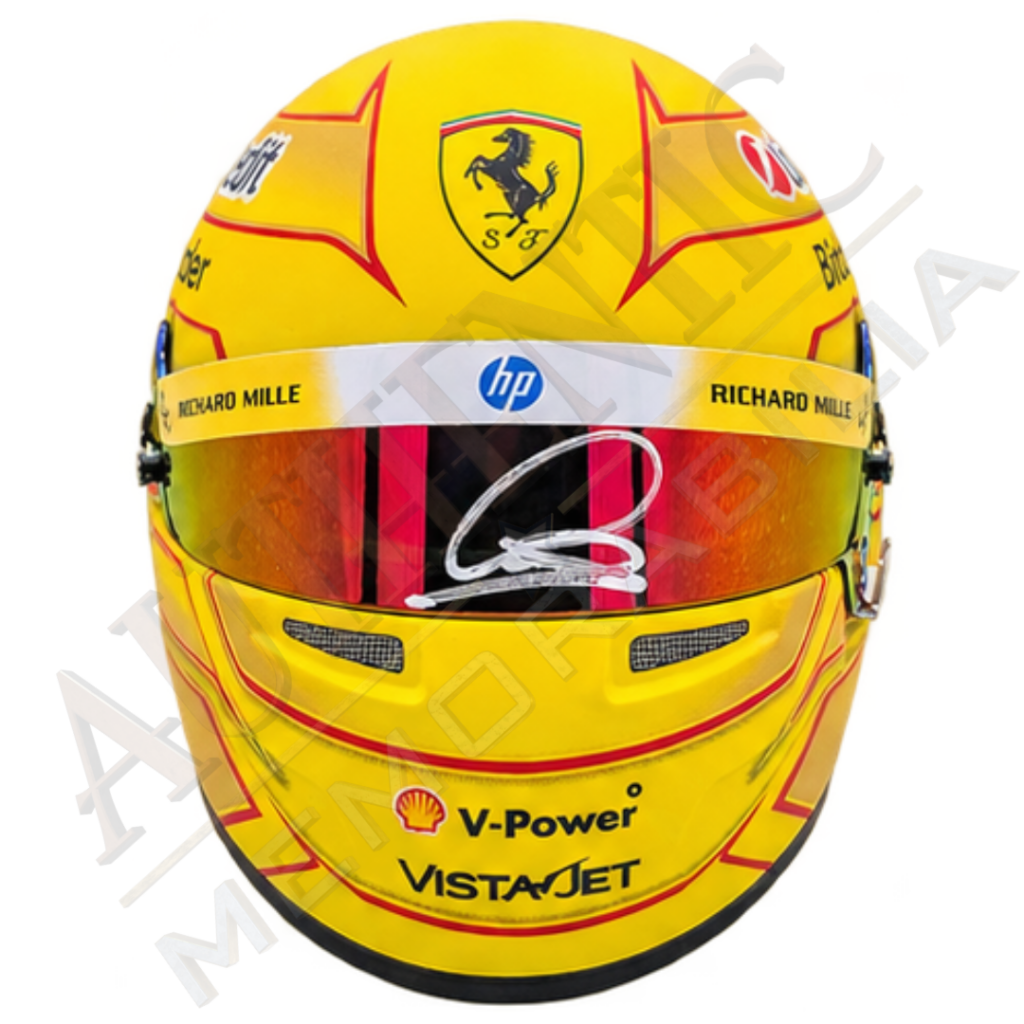 Lewis Hamilton signed 2026 Ferrari helmet front view